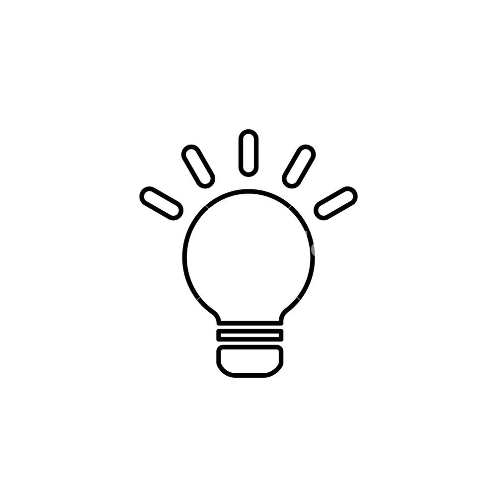 1000x1000 Lightbulb Line Icon Vector Design Royalty Free Stock Image