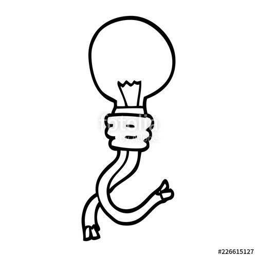 500x500 Line Drawing Cartoon Electric Light Bulb Stock Image And Royalty