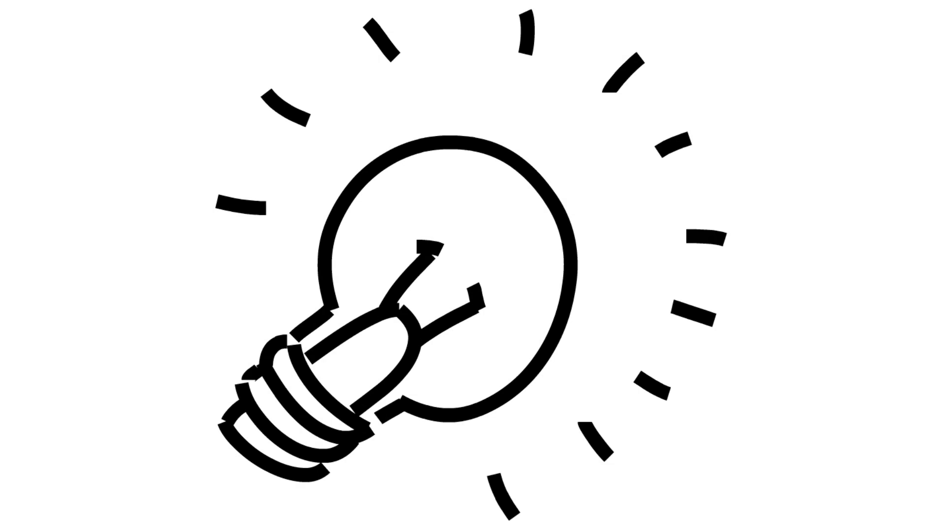 1920x1080 Thought Bulb Light Animation Illustration Line Drawing Transparent