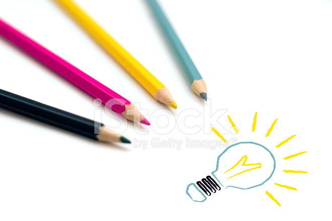 660x440 Colorful Crayons Drawing Light Bulb Stock Photos