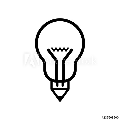 500x500 Light Bulb And Pencil Vector Drawing