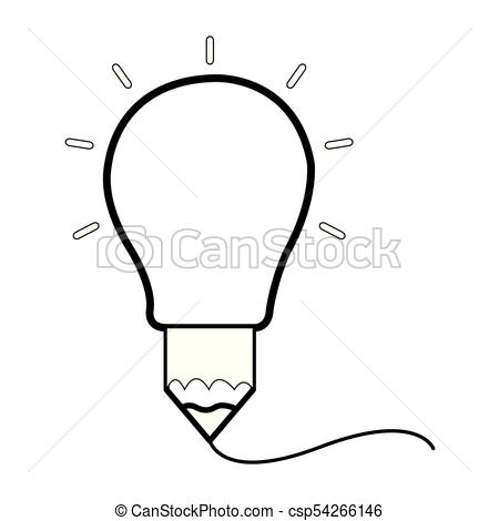 450x470 Light Bulb Icon With A Pencil Vector Illustration Design