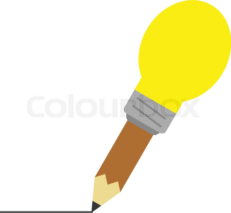 800x736 Vector Brown Pencil With Yellow Light Stock Vector Colourbox