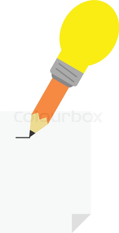 410x800 Vector Orange Pencil With Yellow Light Stock Vector Colourbox