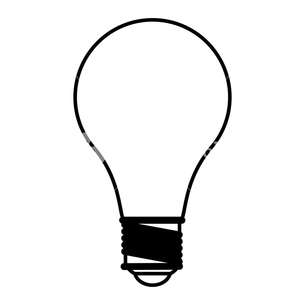 1000x1000 Light Bulb Icon Drawing In White Background Vector Illustration