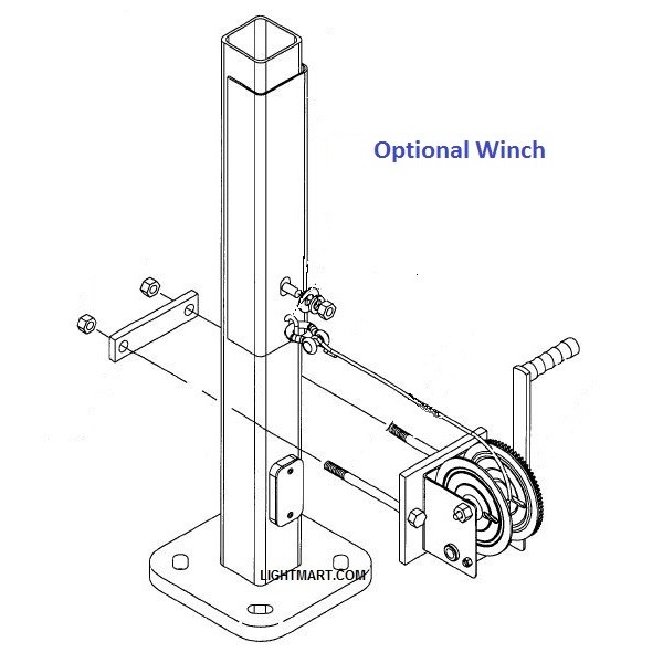 600x600 Hinged Square Steel Light Pole Foot High Inch Wide Gauge