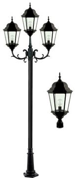 155x361 Dabmar B Light Post Top Black Exterior Post Lighting