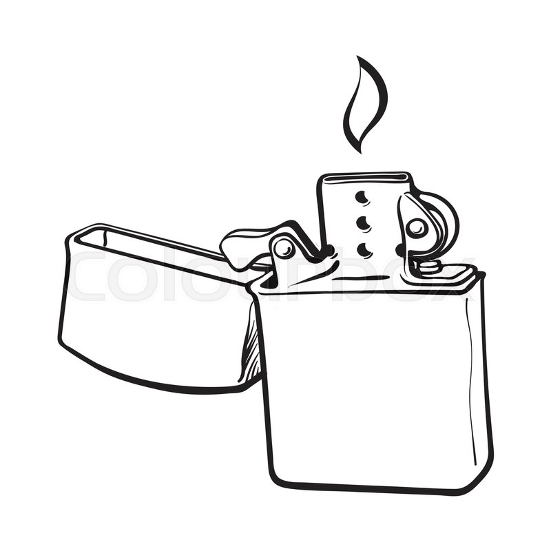 800x800 silver metal windproof lighter with stock vector colourbox