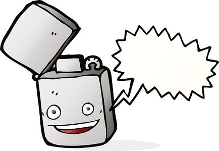 434x299 cartoon metal lighter with speech bubble stock vectors
