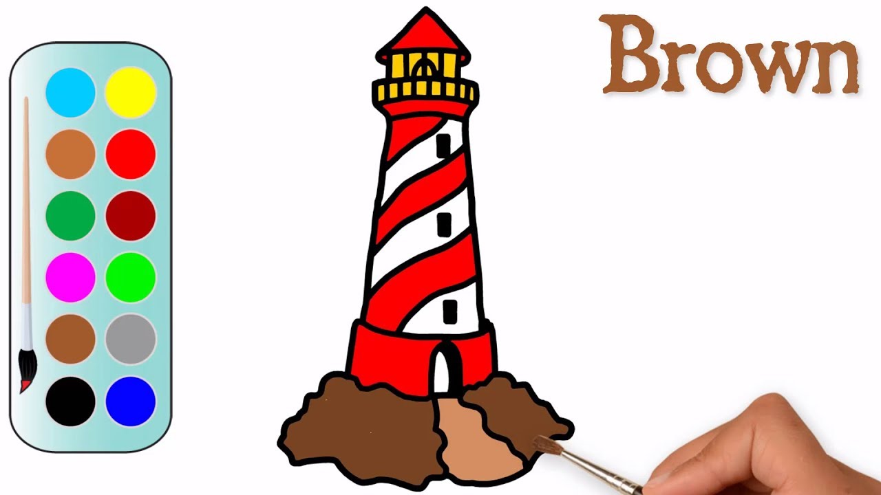 1280x720 drawing a lighthouse for beginner lighthouse coloring pages
