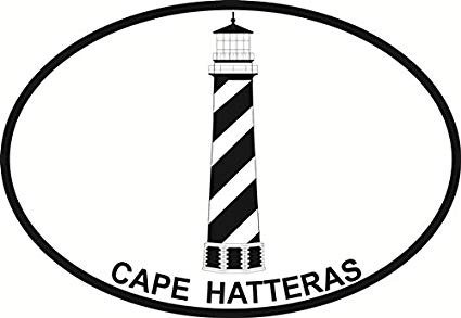 425x293 Cape Hatteras Lighthouse Euro Oval Bumper Sticker