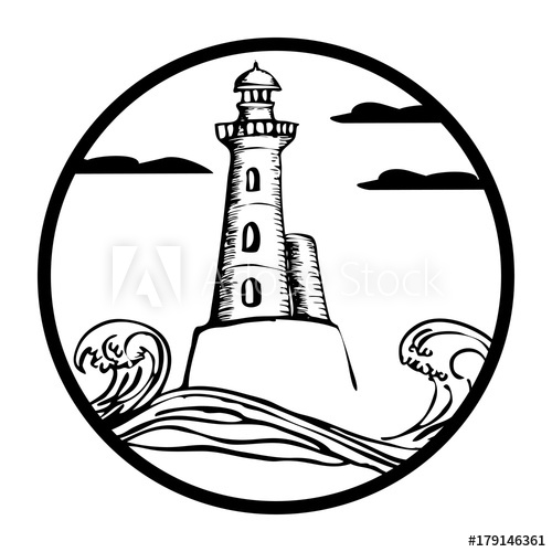 500x500 Drawing Lighthouse Sketches