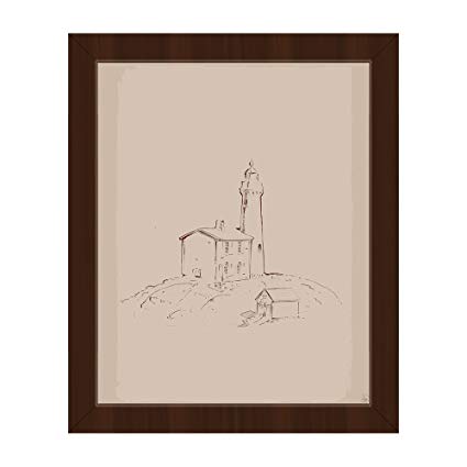 425x425 Light House Sketch On Tan Vintage Style Lighthouse