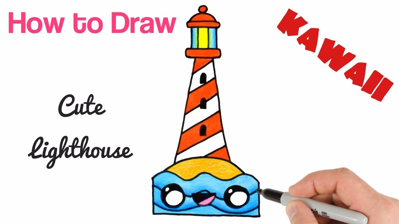 1280x720 How To Draw Lighthouse Cute And Easy Step