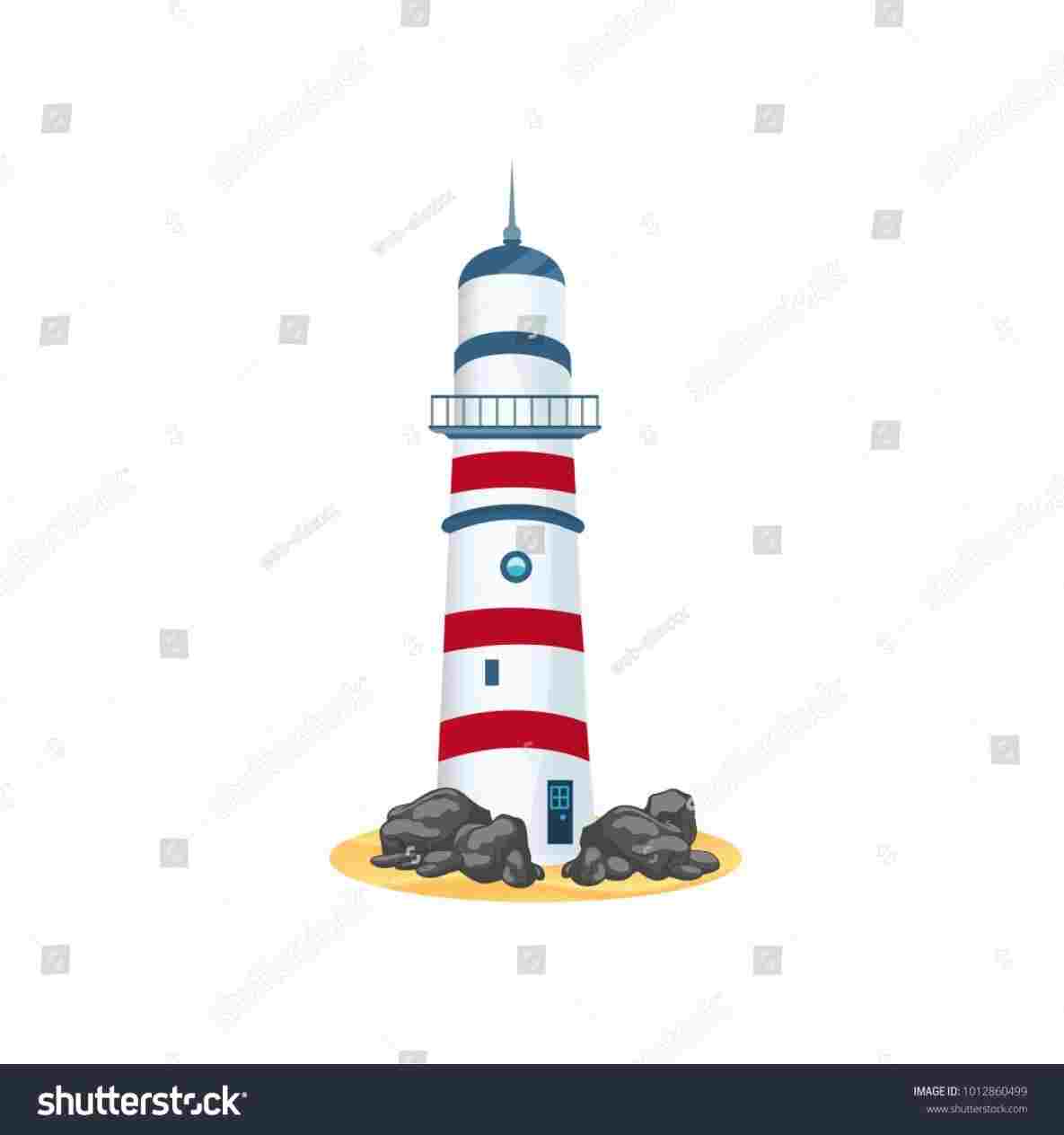 1185x1264 Realistic Color Lighthouse Drawing