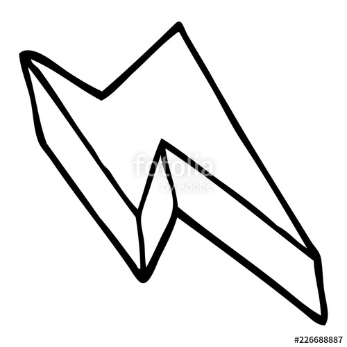 500x500 Line Drawing Cartoon Decorative Lightning Bolt Stock Image