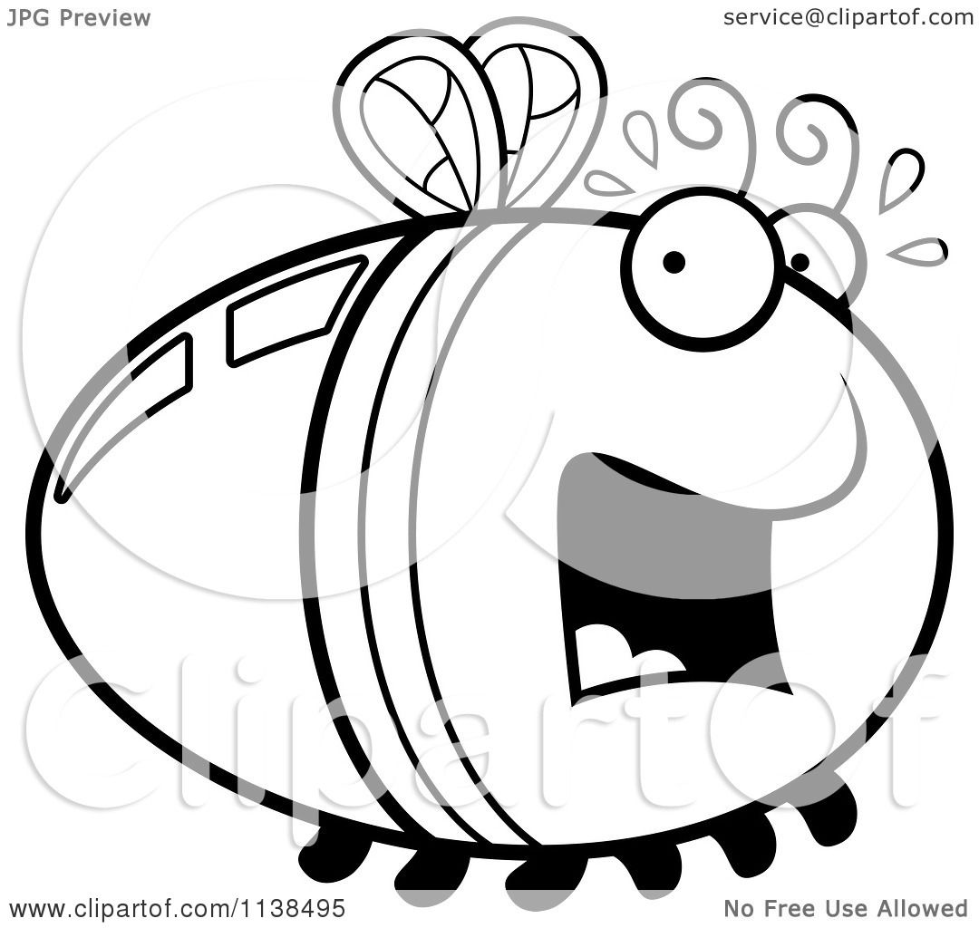 1080x1024 Cartoon Clipart Of An Outlined Scared Firefly Lightning Bug