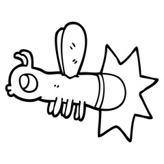 240x240 Line Drawing Cartoon Lightning Bug