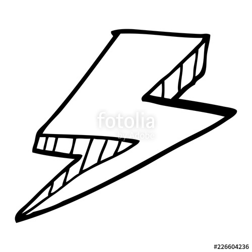 500x500 Line Drawing Cartoon Lightning Bolt Stock Image And Royalty Free