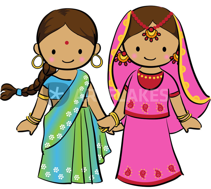 894x800 Little Indian Girls Drawing Art Prints And Posters