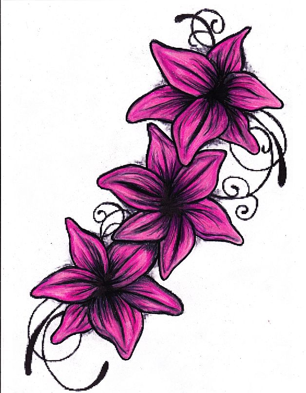 628x806 Lily Tattoo Drawing