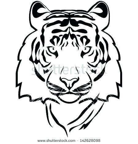 450x470 Tiger Outline Tiger Outline Tribal Embroidery Design In And Sizes