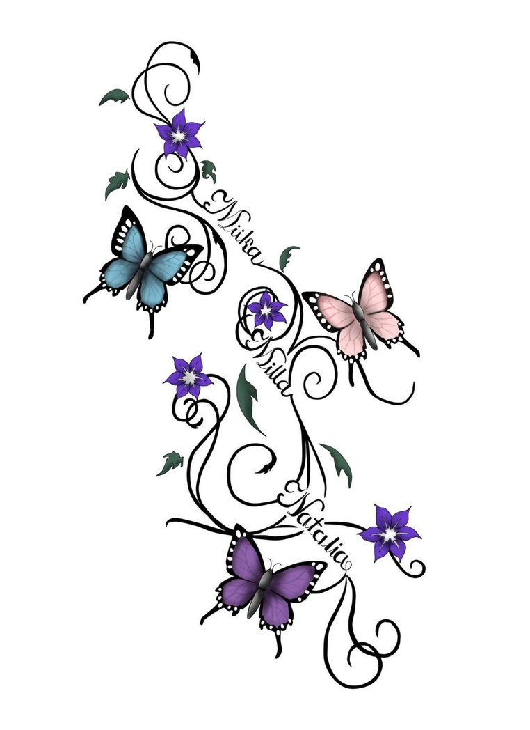 762x1048 Butterfly N Lily Tattoo Sketch Tattoo Ideas