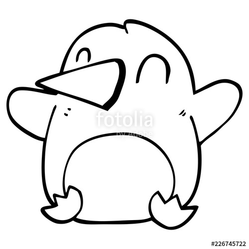 500x500 Line Drawing Cartoon Dancing Penguin Stock Image And Royalty Free