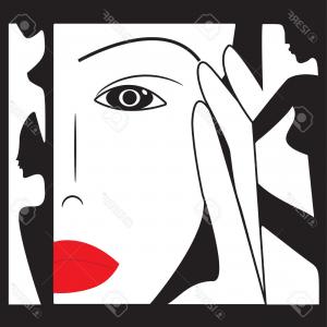 300x300 Hd Black White Abstract Psychedelic Art Background Vector