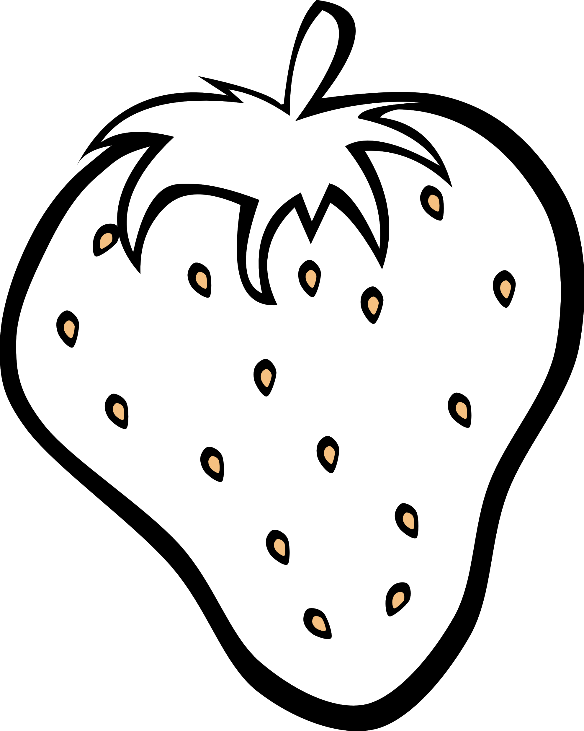 1979x2476 Black And White Fruit Clipart