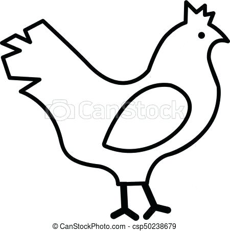 450x452 Chicken Outline Simple Chicken Drawing Chicken Outline Colouring