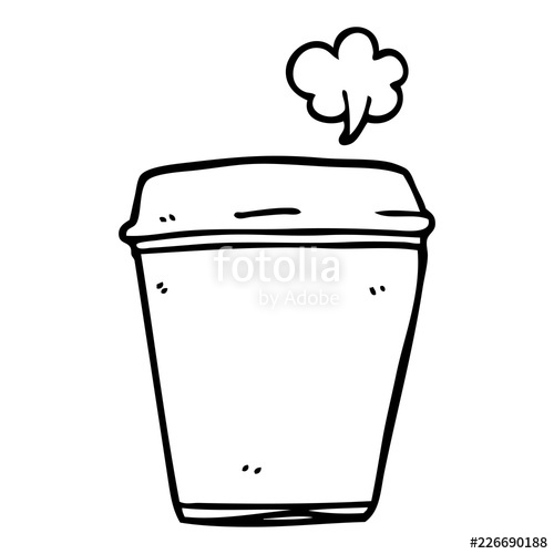 500x500 Line Drawing Cartoon Coffee Cup Stock Image And Royalty Free