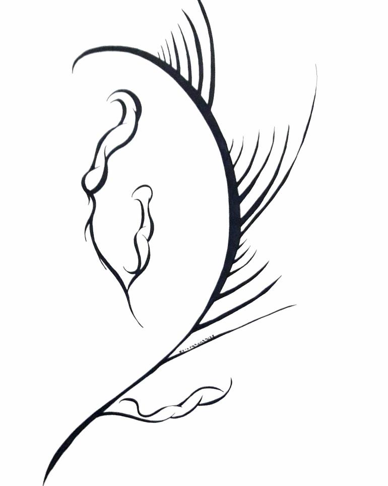 770x963 Feather Drawing