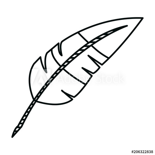 500x500 Line Art Feather Pen Object Design