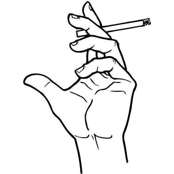 600x600 Hand Holding A Cigarette Vinyl Sticker Customize On Line Hands