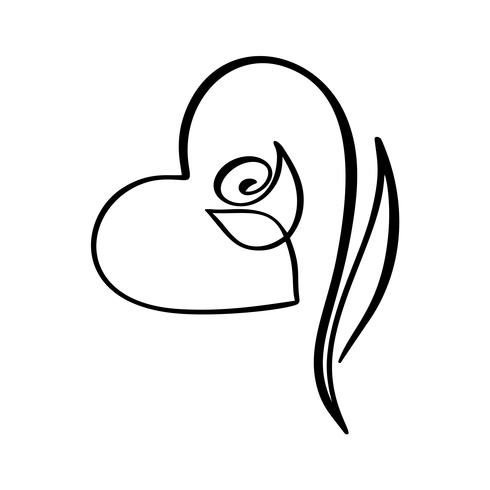 490x490 Rose Flower Concept Continuous Line Hand Drawing Calligraphic