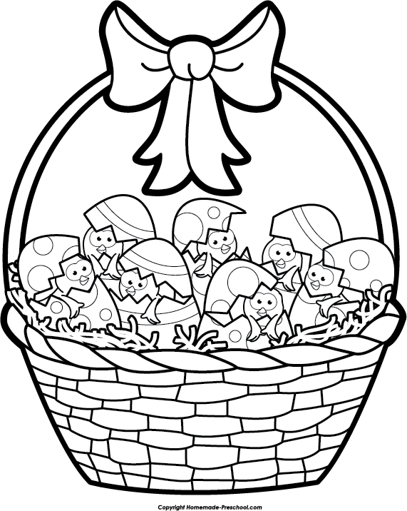 571x716 Collection Of Free Basket Clipart Line Drawing Amusement