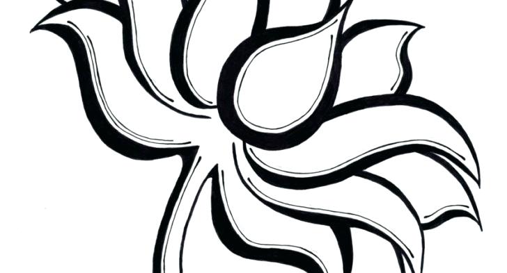 728x393 Drawing Of A Lotus Flower