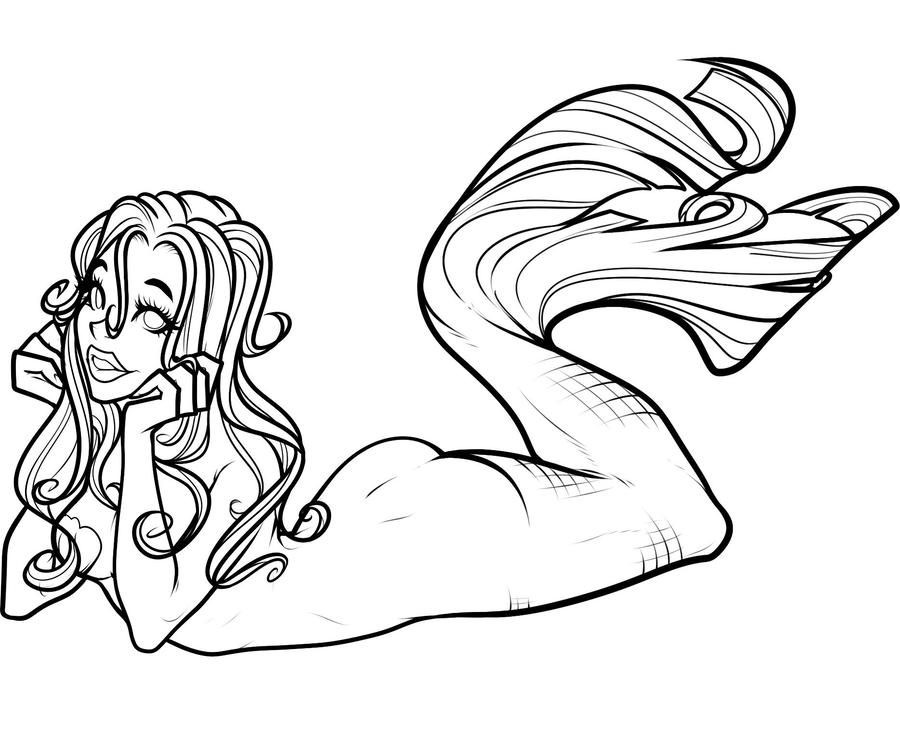 900x731 Mermaid Lines White