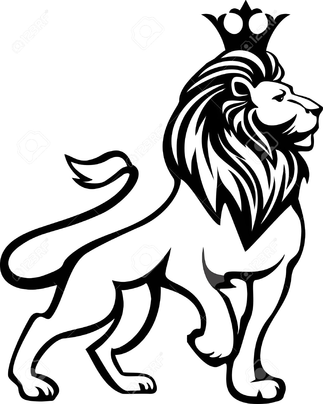 1038x1300 Lion Clipart Black And White In Full Growth With A Crown His Head