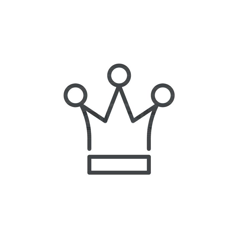 800x800 Simple Crown Outline Queen