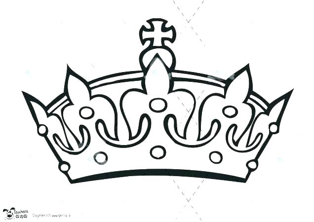 636x450 Simple Design Prince Crown Coloring Pages For Adults Printable
