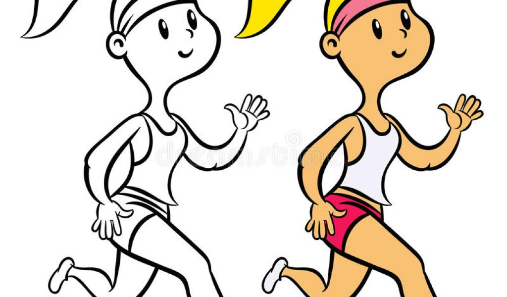 1024x600 Easy Drawing Of A Girl Running How To Draw A Girl Running Vector