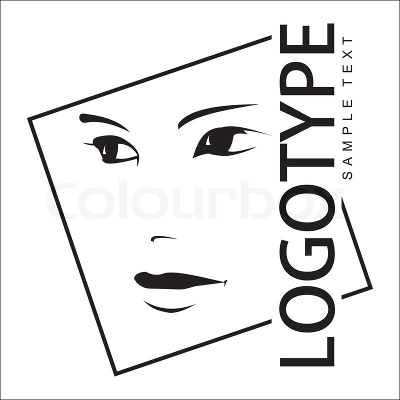 800x800 Logotype With Portrait Of A Beautiful Stock Vector Colourbox