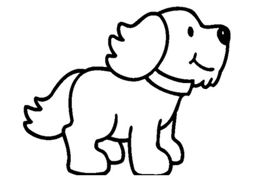 Line Drawing Of A Puppy