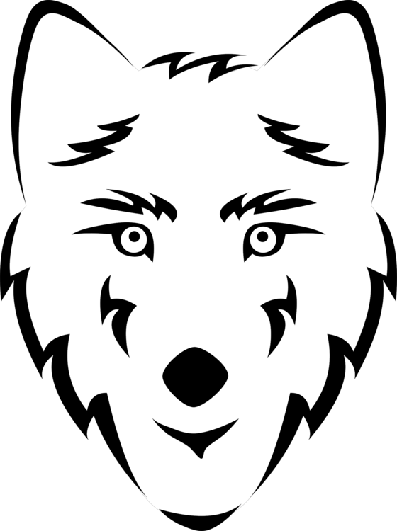 560x750 Gray Wolf Drawing Cartoon Line Art Black Wolf Cc0
