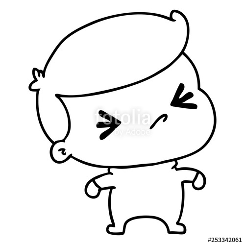 500x500 Line Drawing Of A Kawaii Cute Cross Baby Stock Image And Royalty