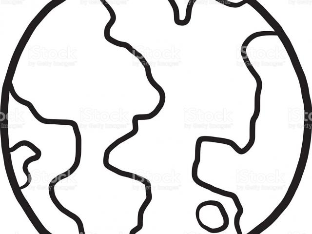 640x480 Drawn Globe Line Drawing