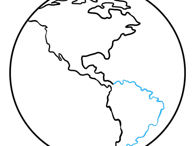 640x480 Drawn Globe Line Drawing