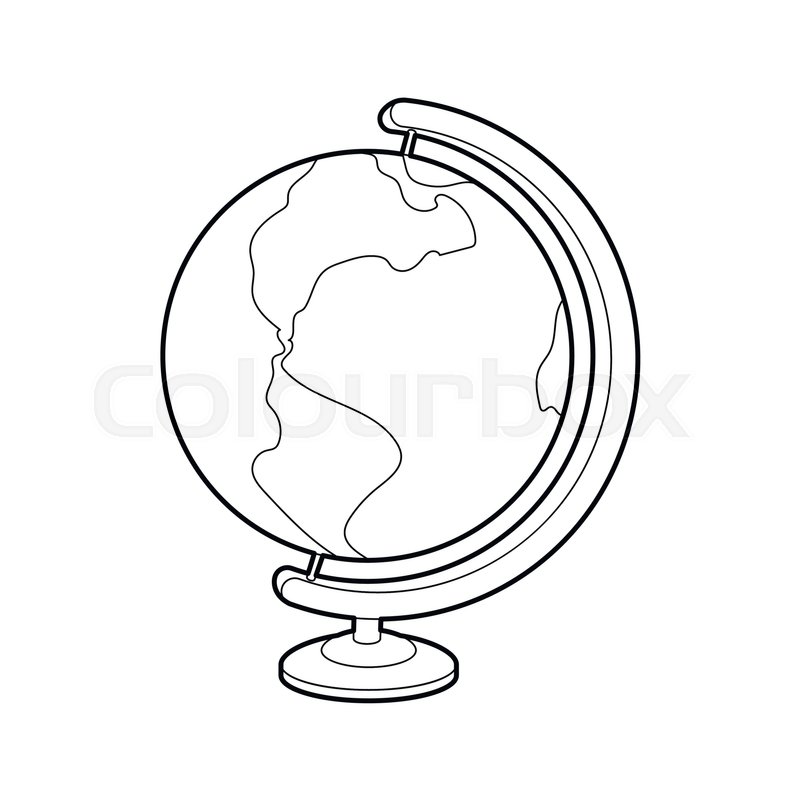 800x800 Globe Icon In Outline Style Isolated Stock Vector Colourbox